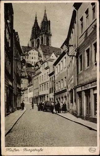 Ak Meißen an der Elbe, Burgstraße, Weinhandlung