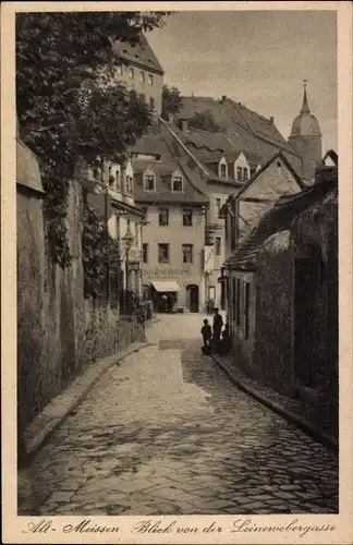 Ak Meißen in Sachsen, Blick von der Leinewebergasse