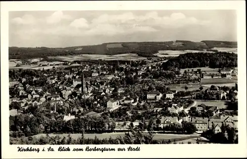 Ak Kirchberg in Sachsen, Blick vom Borbergturm auf die Stadt