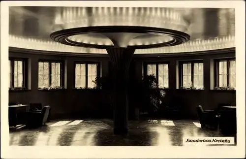 Foto Ak Kreischa bei Dresden, Sanatorium, Innenansicht, Saal