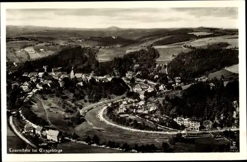Ak Lauenstein Altenberg im Erzgebirge, Fliegeraufnahme der Ortschaft, Klinke und Co. Nr. 11520