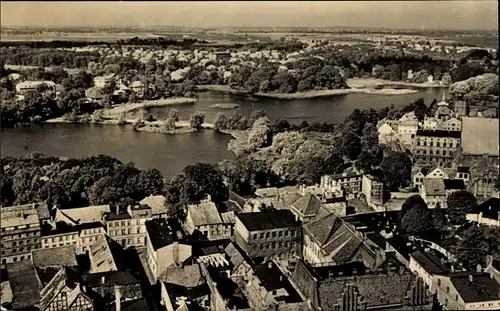 Ak Stralsund in Vorpommern, Blick v. Kirchturm St. Marien auf Knieperteich und Kniepervorstadt