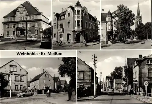 Ak Weinböhla in Sachsen, Rathaus, Bahnhofstraße, Kirchplatz, Ernst Thälmann Straße, Hauptstraße