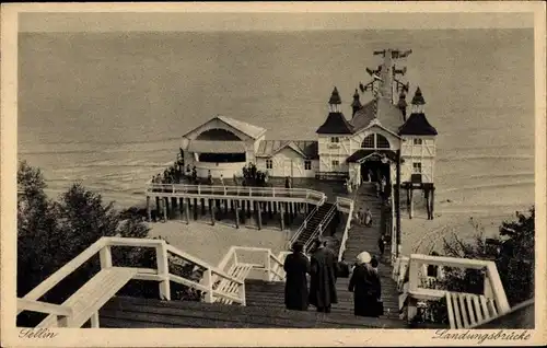 Ak Ostseebad Sellin auf Rügen, Landungsbrücke