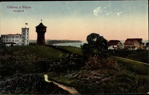 Ak Ostseebad Göhren auf Rügen, Nordperd, Wasserturm