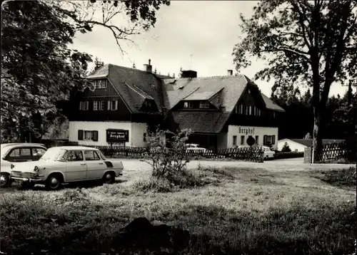 Ak Jöhstadt Erzgebirge, Berghof, Bes. Erich Bohring, Hochwald