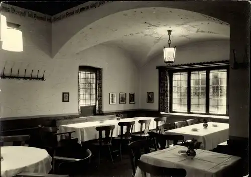 Ak Jöhstadt Erzgebirge, Berghof, Gaststätte, Speiseraum