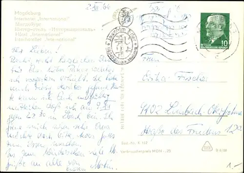 Ak Magdeburg, Interhotel International, Straßenbahn