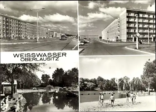 Ak Weißwasser in der Oberlausitz, Wohnkomplex Wilhelm Pieck Str., Tierpark, Bad
