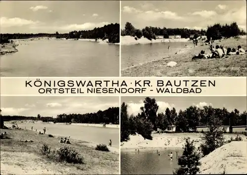 Ak Niesendorf Königswartha in der Oberlausitz, Waldbad