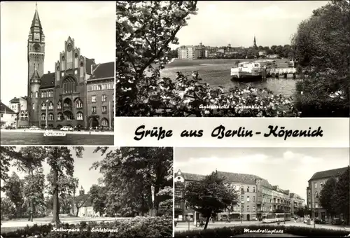 Ak Berlin Köpenick, Rathaus, Anlegestelle Luisenhain, Kulturpark, Schloßinsel