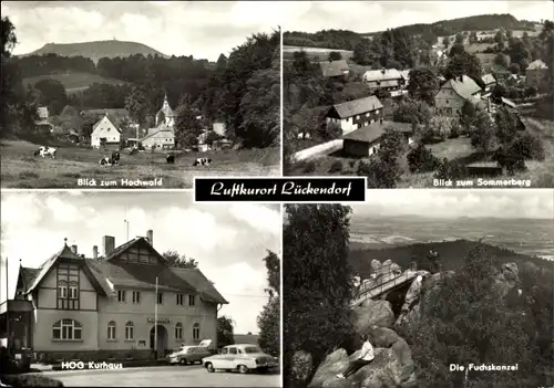 Ak Lückendorf Oybin Oberlausitz, Hochwald, Sommerberg, HOG Kurhaus, Fuchskanzel
