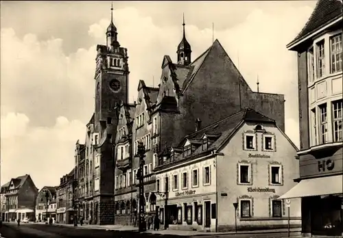 Ak Freital in Sachsen, Rathaus, Weinhandlung Albert Müller