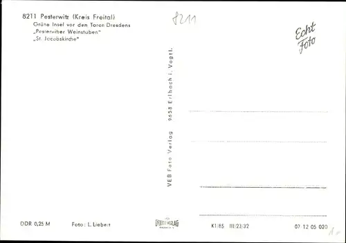 Ak Pesterwitz Freital in Sachsen, Pesterwitzer Weinstuben, St. Jacobuskirche