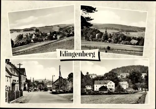 Ak Klingenberg im Erzgebirge Sachsen, Ausblick aufs Land, Ortsansicht, Wohnhäuser