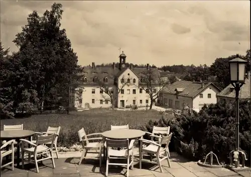 Ak Grillenburg Tharandt Sachsen, Königliches Jagdschloss Grillenburg, Blick von Terrasse