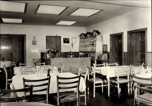 Ak Spechtshausen Tharandt im Erzgebirge, Innenansicht der Gaststätte, Speisesaal