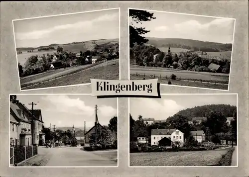 Ak Klingenberg im Erzgebirge Sachsen, Ausblick aufs Land, Ortsansicht, Wohnhäuser