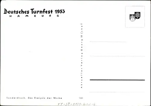 Ak Hamburg, Deutsches Turnfest 1953, Fahnenweihe