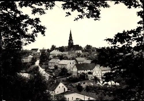Ak Mohorn Wilsdruff in Sachsen, Gesamtansicht der Ortschaft, Fachwerkhäuser, Kirche