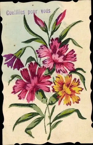 Handgemalt Ak Nelken, Blüten, Cueillies pour vous