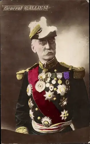 Ak Französischer General Joseph Simon Gallieni, Uniform, Orden