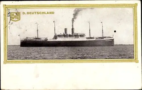 Ak HAPAG Dampfer Deutschland, Hamburg Amerika Linie