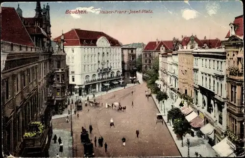 Ak Bytom Beuthen Oberschlesien, Kaiser-Franz-Josef-Platz