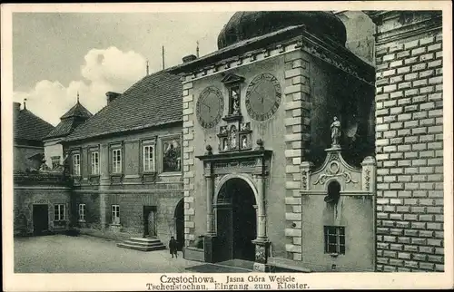 Ak Częstochowa Tschenstochau Schlesien, Jasna Góra, Kloster, Eingang