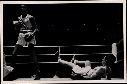 Sammelbild Olympia 1936, Boxkampf Larrazabal und Wilson