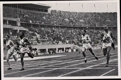 Sammelbild Olympia 1936, 400m Lauf, Williams, Brown, Lu Valla