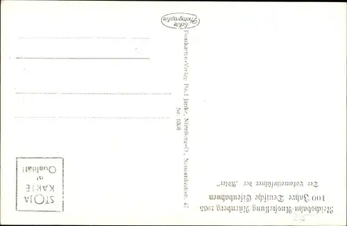 Ak Nürnberg in Mittelfranken, Ausstellung 100 Jahre Deutsche Eisenbahn 1935, Lokomotivführer Adler