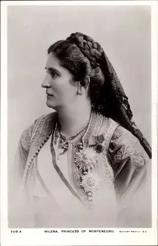 Ak Prinzessin Milena von Montenegro, Portrait