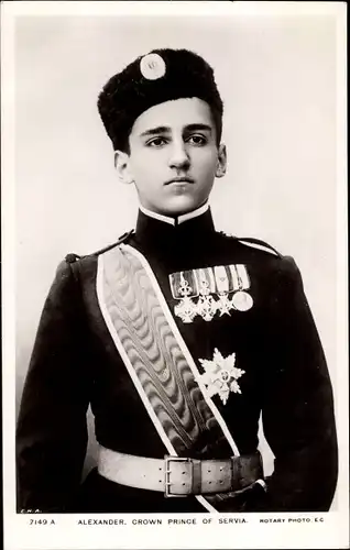 Ak Kronprinz Alexander von Serbien, Portrait