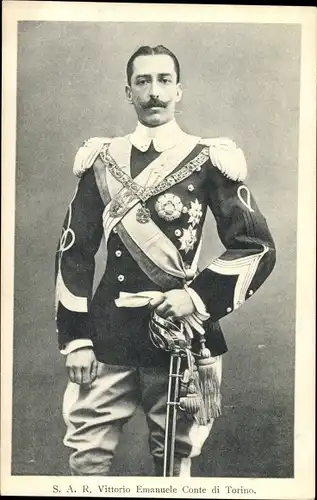 Ak Vittorio Emanuele, Conte di Torino, Portrait