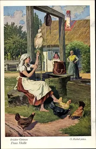 Künstler Ak Kubel, Otto, Frau Holle, Märchen Gebrüder Grimm