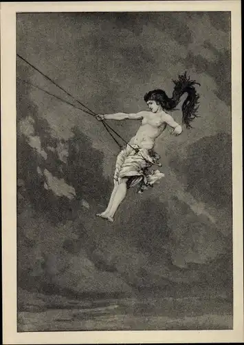 Künstler Ak Klinger, Max, Auf der Schaukel, Rettungen Ovidischer Opfer