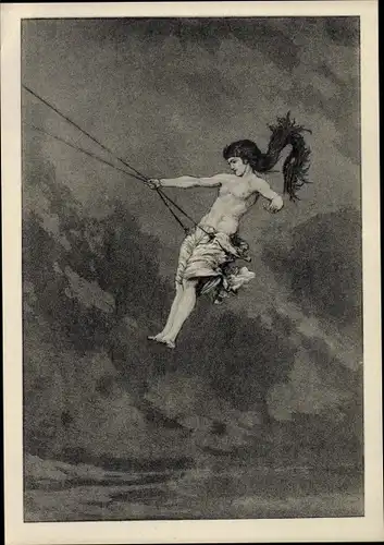 Künstler Ak Klinger, Max, Auf der Schaukel, Rettungen Ovidischer Opfer