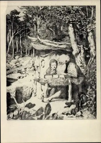 Künstler Ak Klinger, Max, Simplici Schreibstunde, Intermezzi