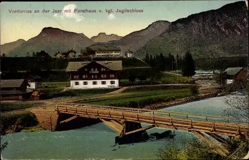 Ak Vorderriss Lenggries in Oberbayern, Forsthaus, Kgl. Jagdschloss