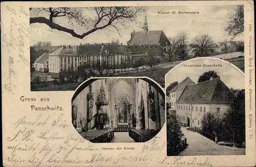 Ak Panschwitz Kuckau Oberlausitz, Kloster St. Marienstern, Inneres der Kirche, Gasthaus Panschwitz