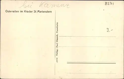 Ak Panschwitz Kuckau Oberlausitz, Osterreiten im Kloster St. Marienstern