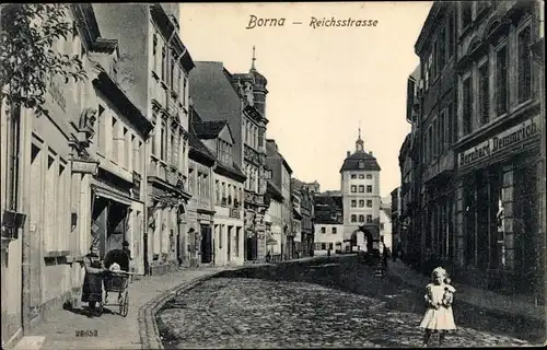 Ak Borna in Sachsen, Reichsstrasse, Bernhard Demmrich