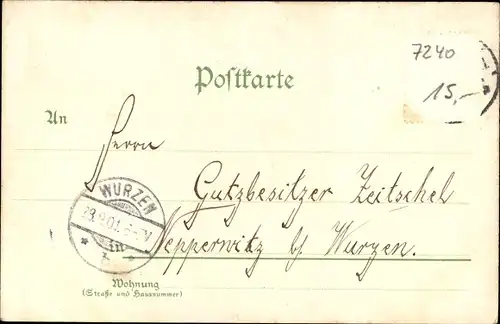 Litho Grimma in Sachsen, Post, Gattersburgen, Gesamtansicht