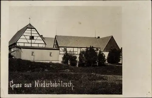 Foto Ak Niederbobritzsch Bobritzsch Hilbersdorf im Erzgebirge, Fachwerkhäuser