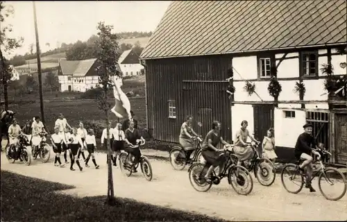 Foto Ak Frauenstein im Erzgebirge, Festumzug