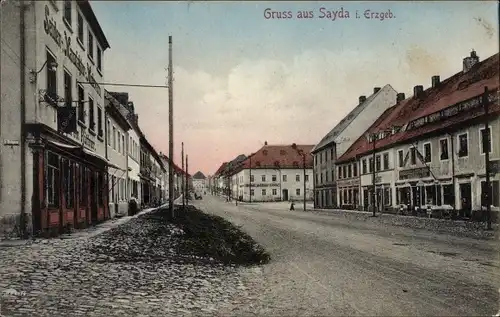 Ak Sayda im Erzgebirge, Straßenansicht