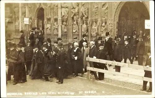 Foto Ak Exeter Devon England, Memorial Service late King Edward VII