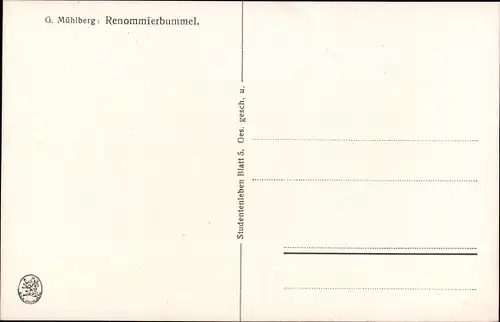 Studentika Künstler Ak Mühlberg, Georg, Renommierbummel, Studenten mit Verletzungen