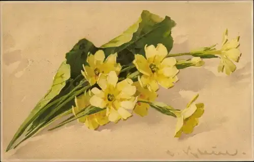Künstler Ak Klein, C., Gelbe Blumen